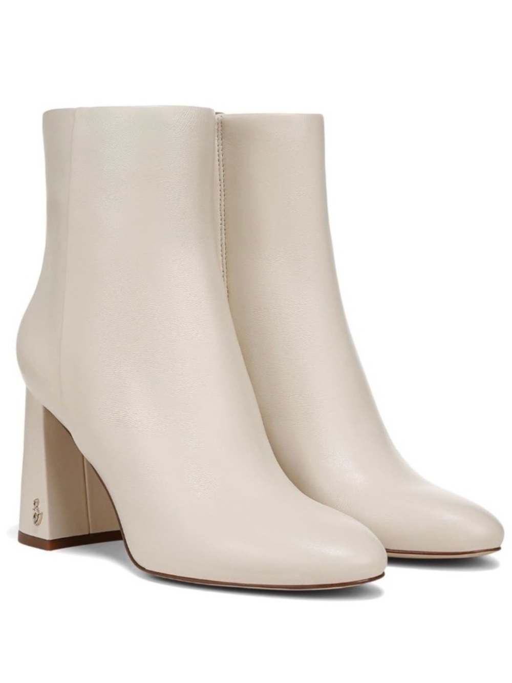 Sam Edelman Daria Cream Block Heel Ankle Boots - size 9.5